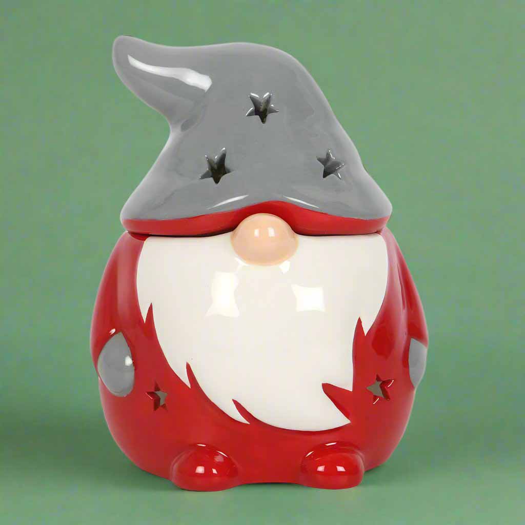 Red and Grey Gnome Oil Burner