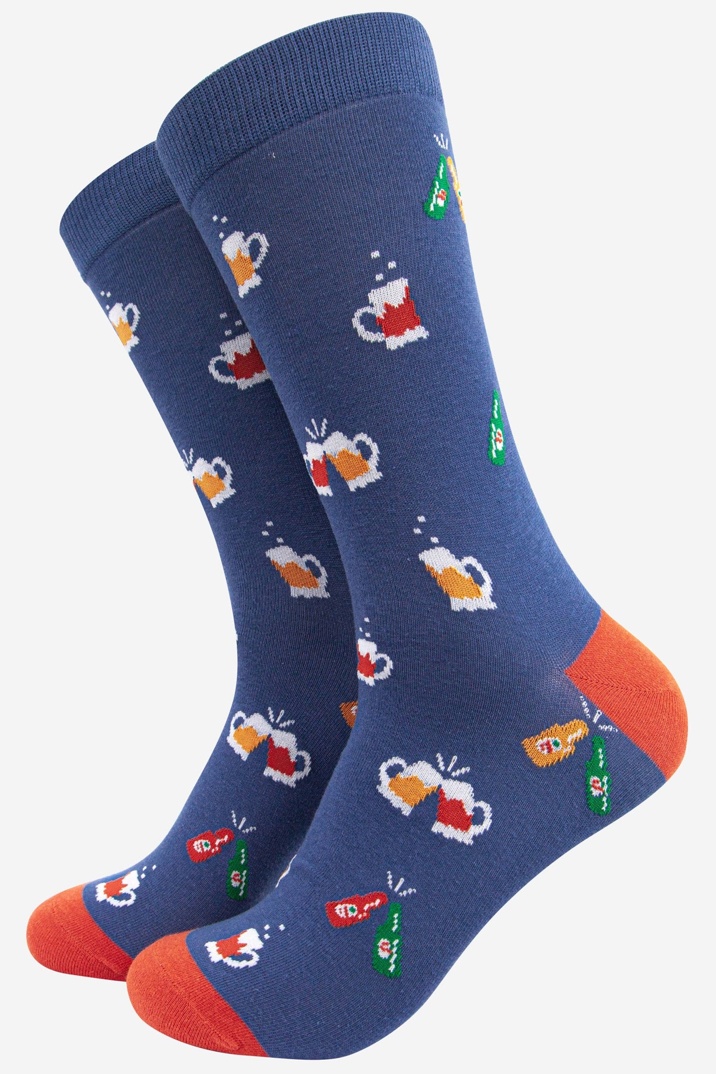 Men’s blue beer themed socks