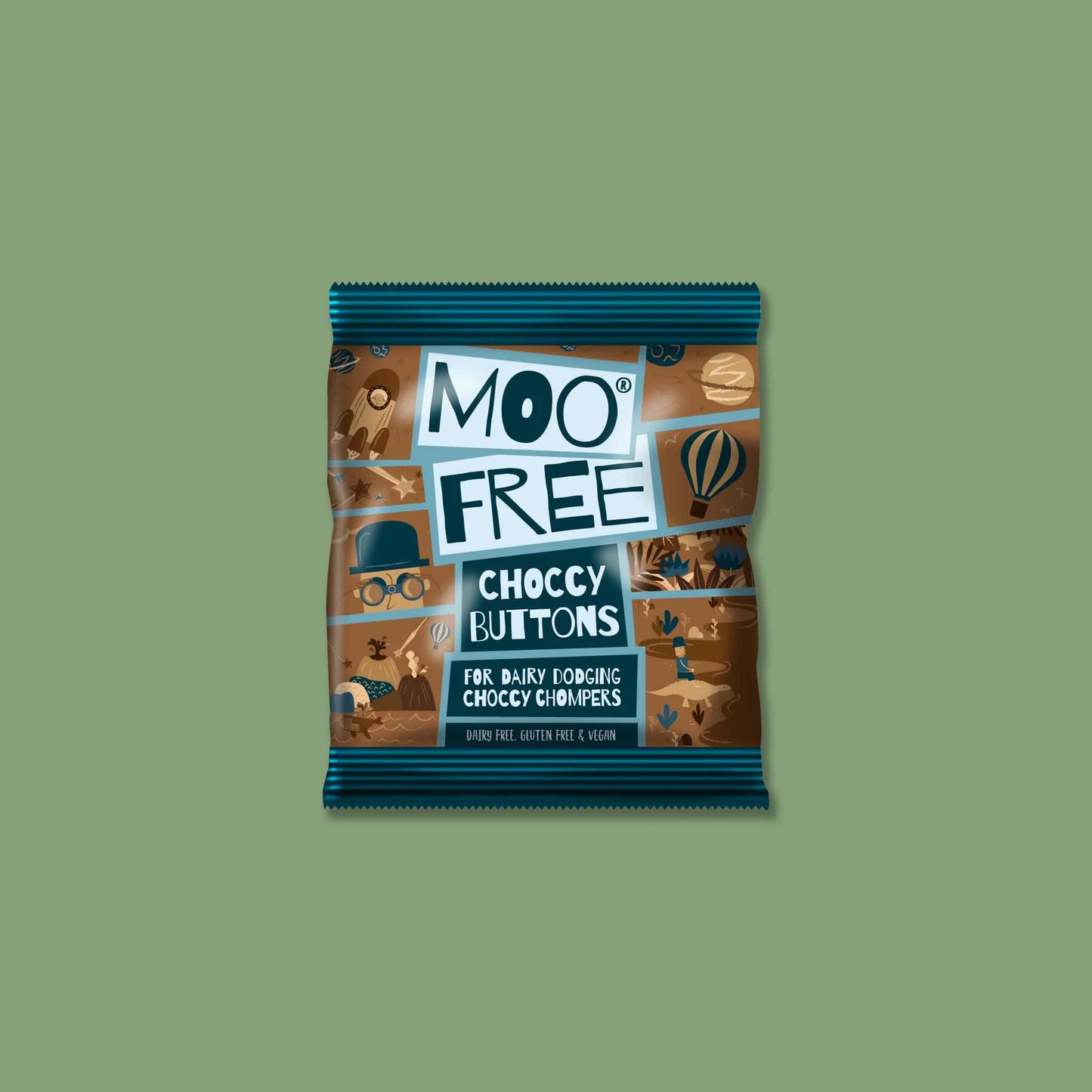 A 25g bag of dairy-free milk chocolate buttons