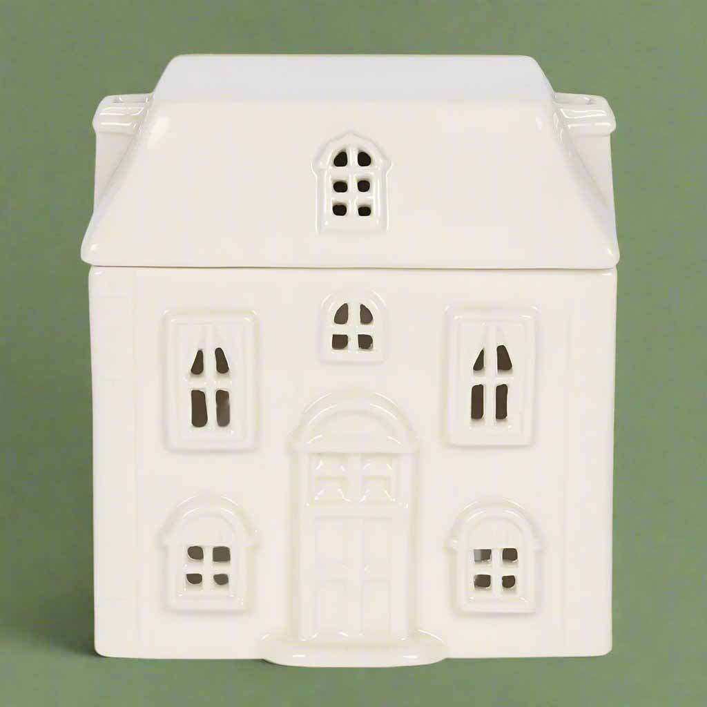 White Ceramic House Oil Burner