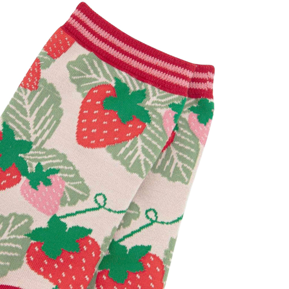 Women's Beige Strawberry Socks