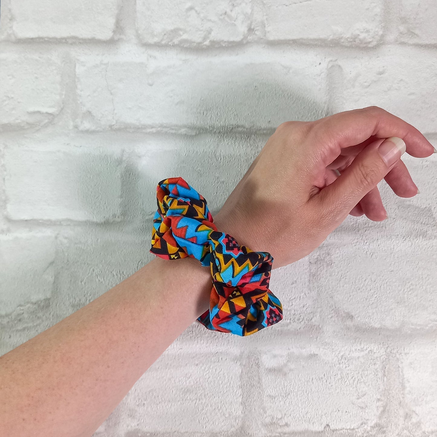 Aztec print scrunchie