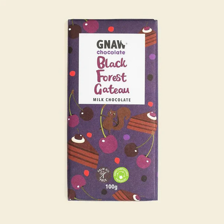 Gnaw Black Forest Gateau Milk Chocolate 100g