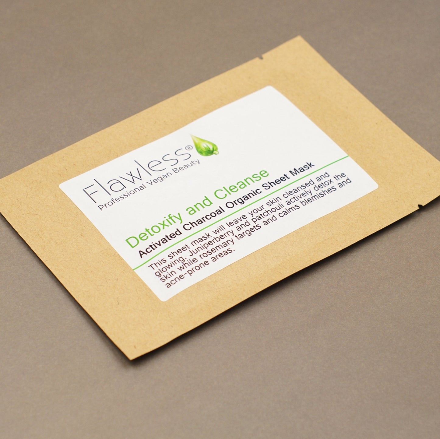 A detoxify and cleanse sheet mask by Flawless Vegan Beauty