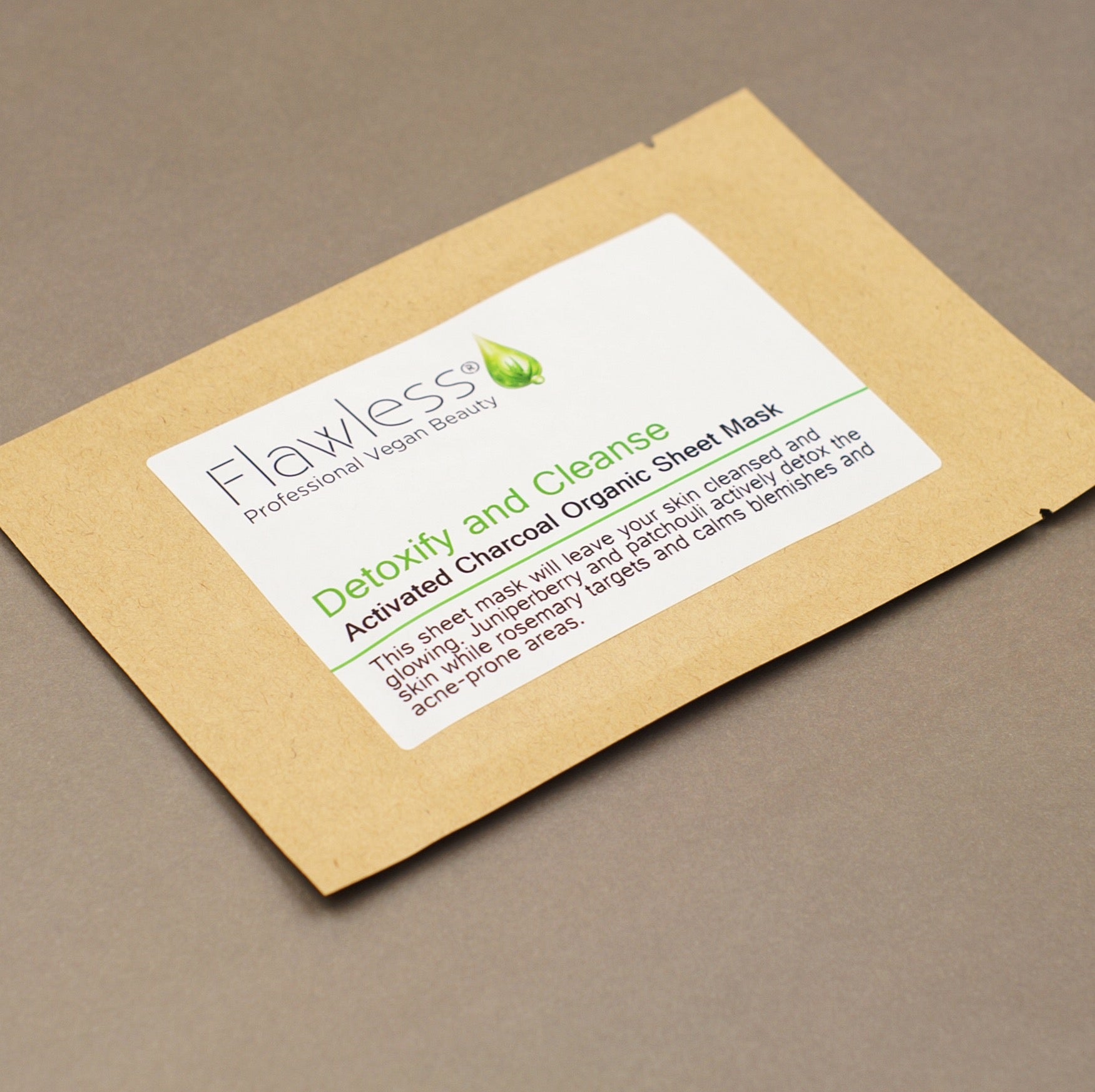 A detoxify and cleanse sheet mask by Flawless Vegan Beauty