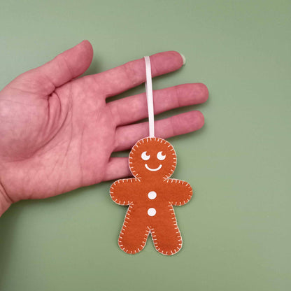 Felt Gingerbread Character Christmas tree decoration. Single or set of 3.