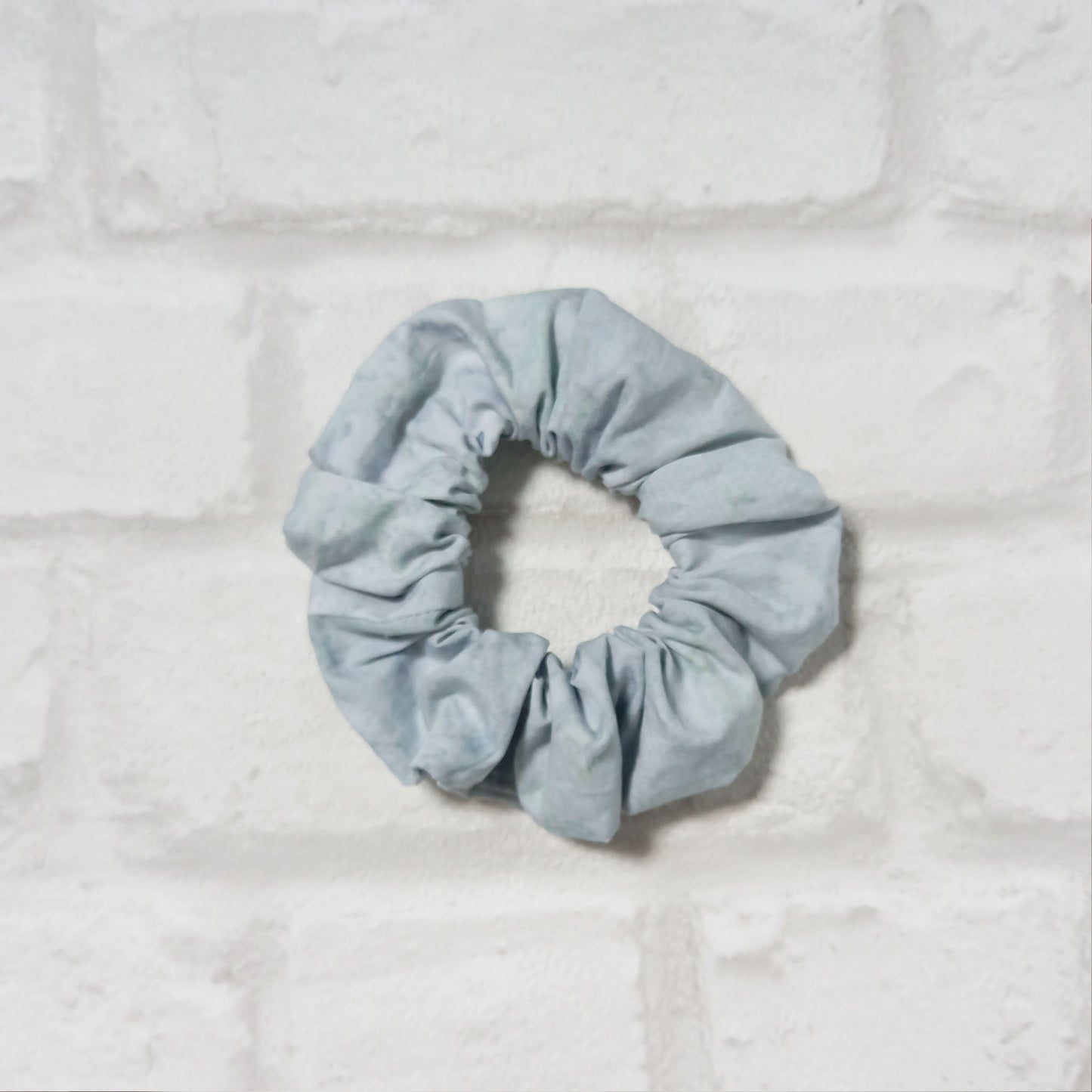 Grey batik scrunchie