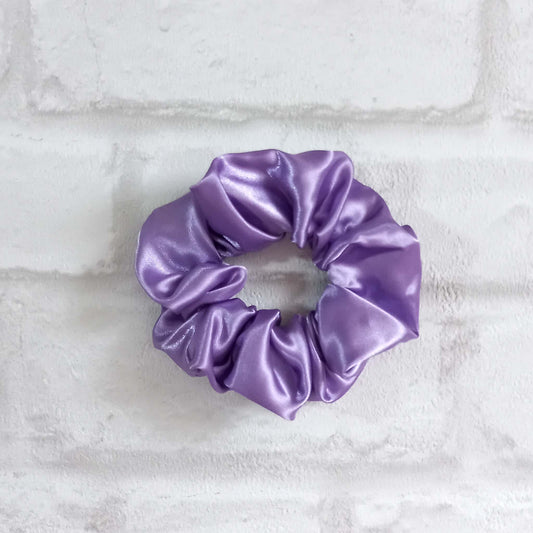 Lilac satin hair scrunchie