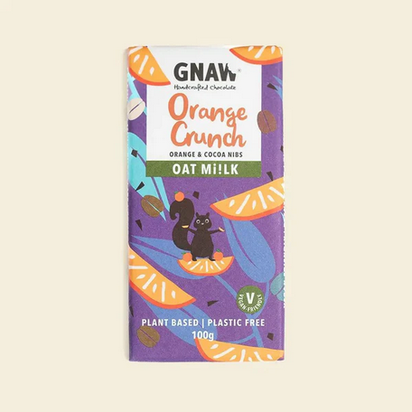 Gnaw Orange Crunch Oat Mi!lk Chocolate 100g (Vegan)