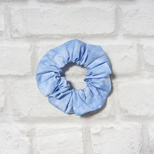 Blue batik scrunchie