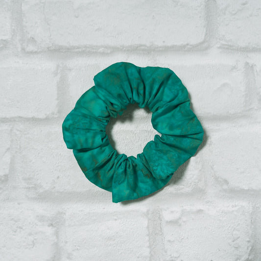 Teal batik scrunchie