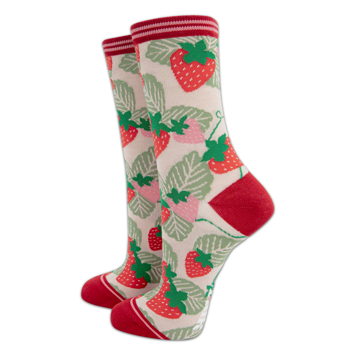 Women's Beige Strawberry Socks