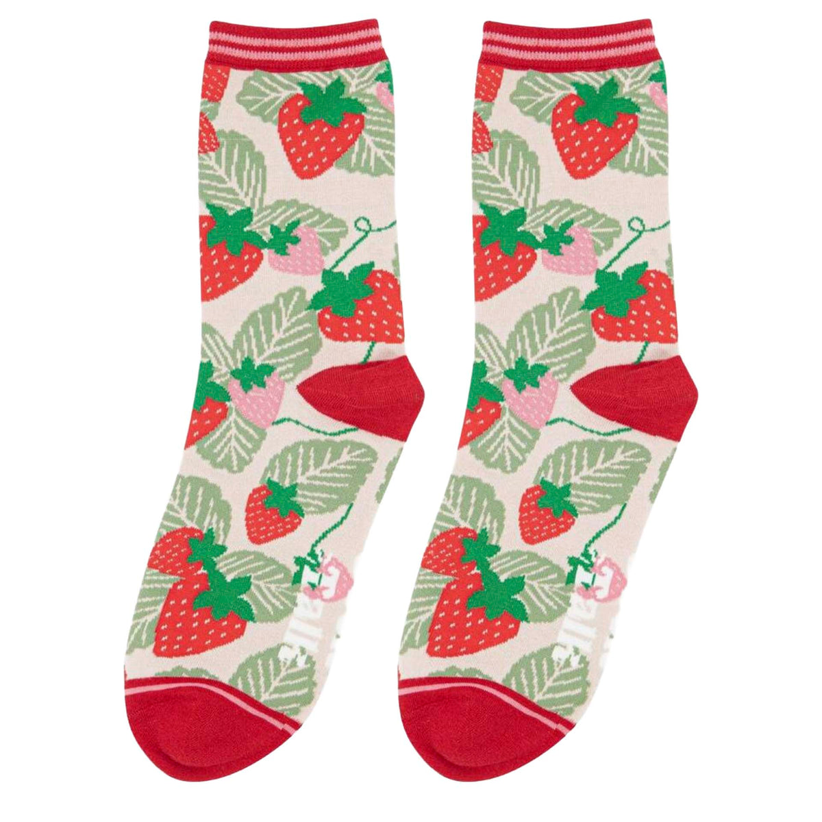 Women's Beige Strawberry Socks